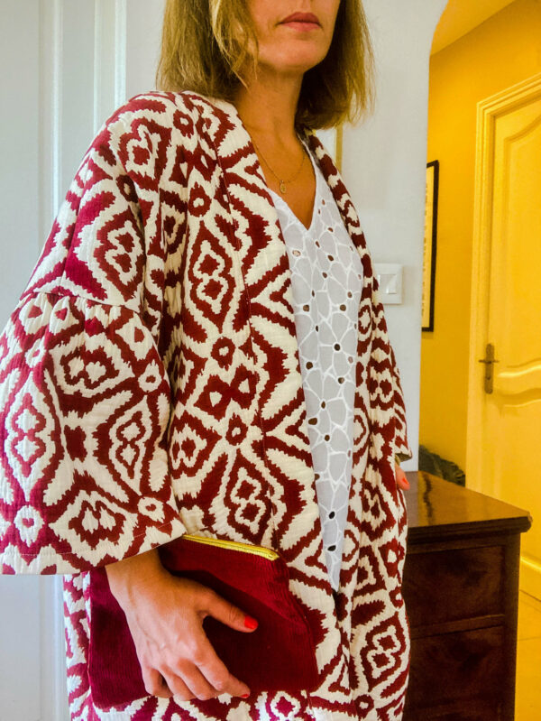 veste kimono gallia bordeaux