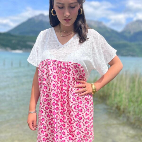 robe de plage Kappa fleurs roses